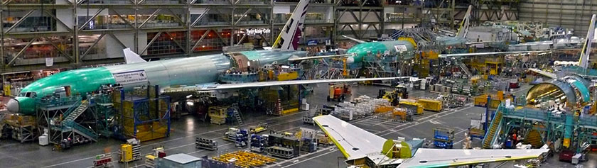 Maailman suurimmalla lentokonetehtaalla