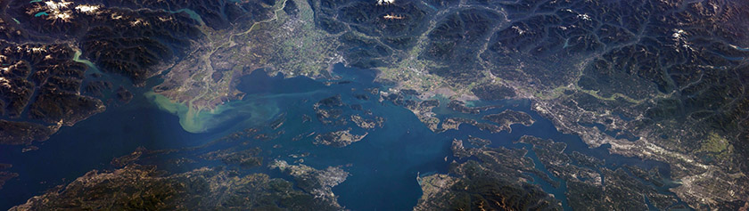 Vancouver-Seattle avaruuspanoraama